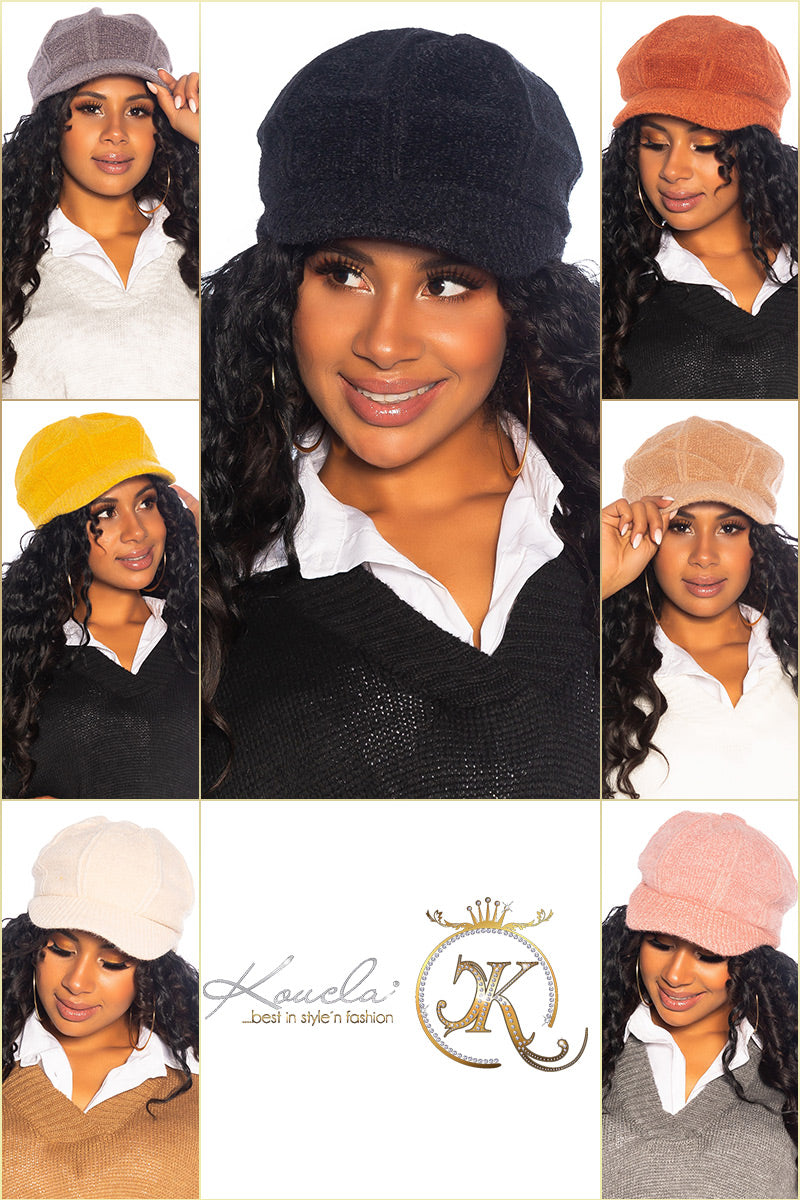 Modny ciepły beret/czapka