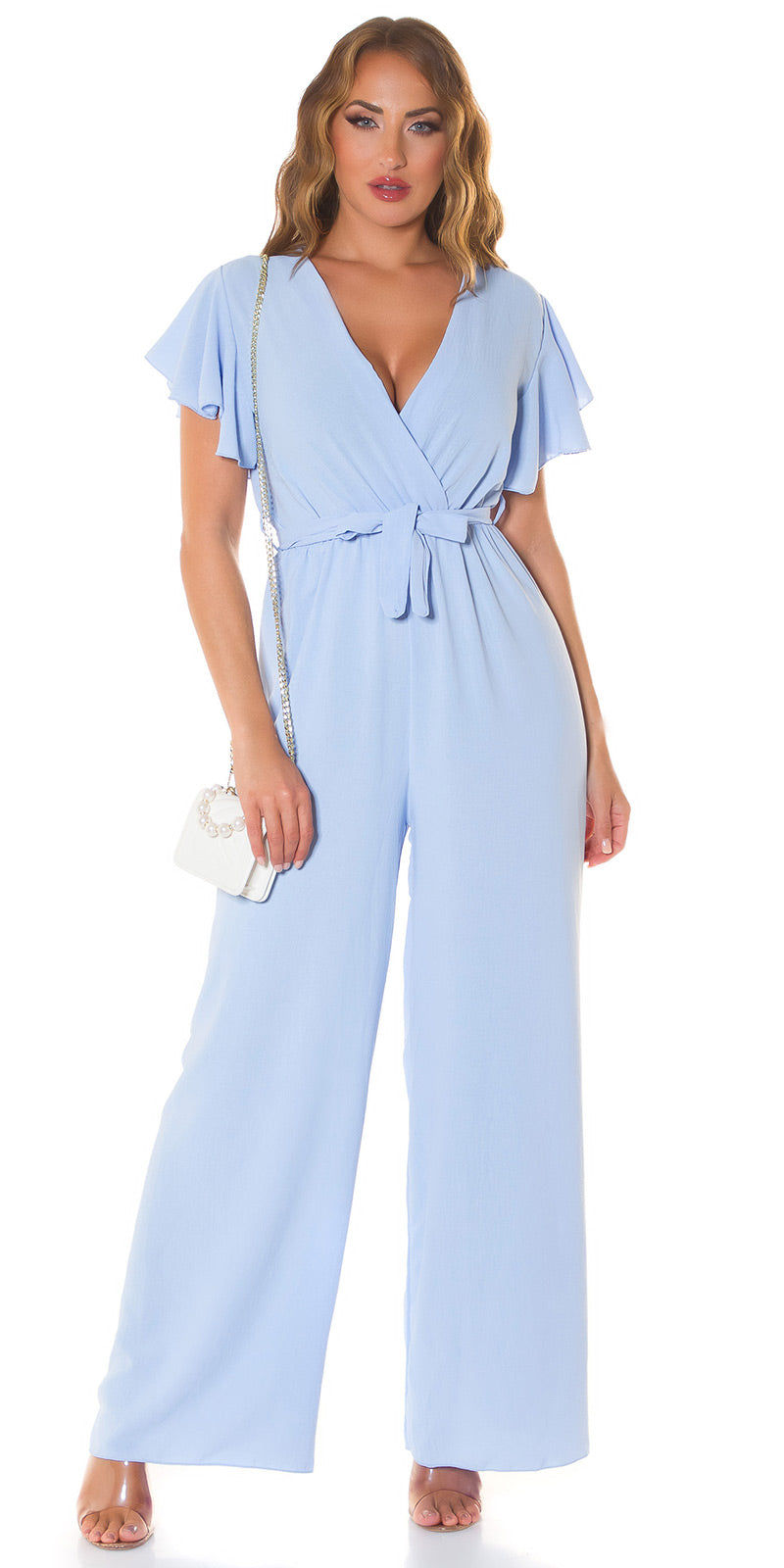Sexy Summer Overall z szeroką nogawką i paskiem do wiązania
