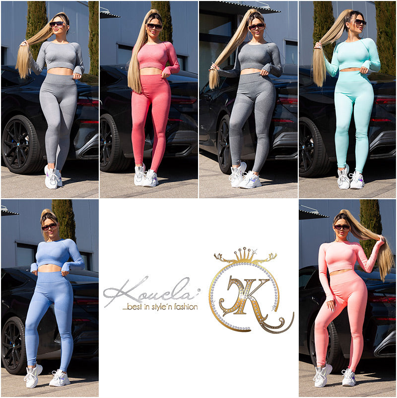 Seksowny sportowy zestaw Legginsy z wysokim stanem + Top