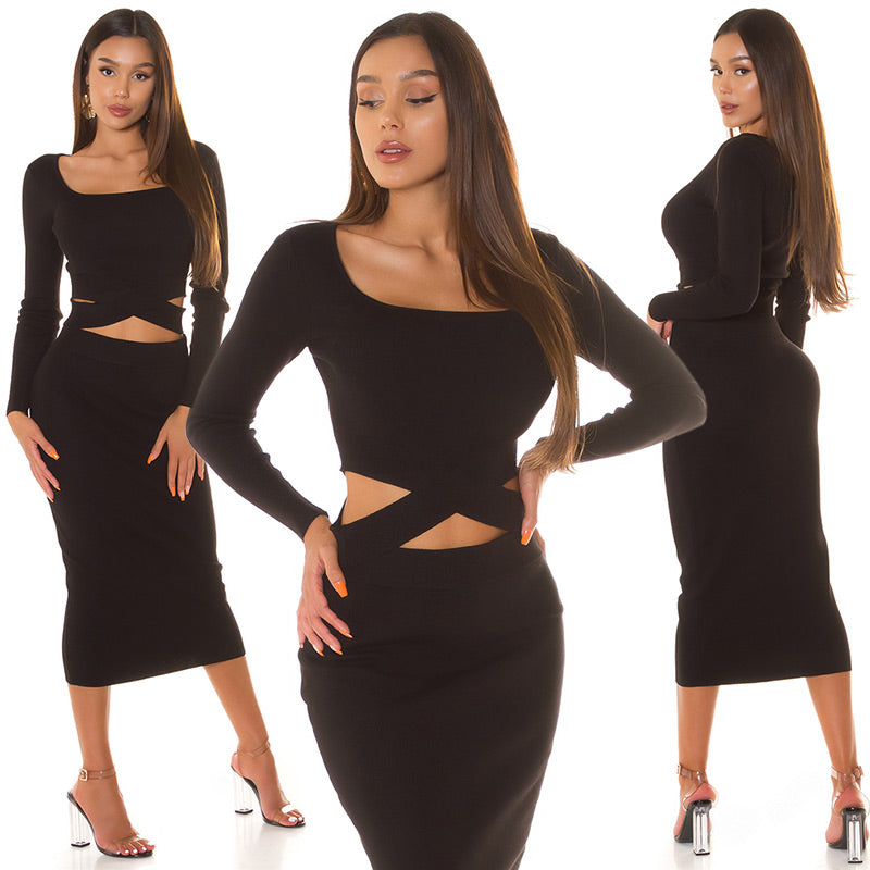 Soo Sexy! Elegancki dzianinowy zestaw 2-częściowy