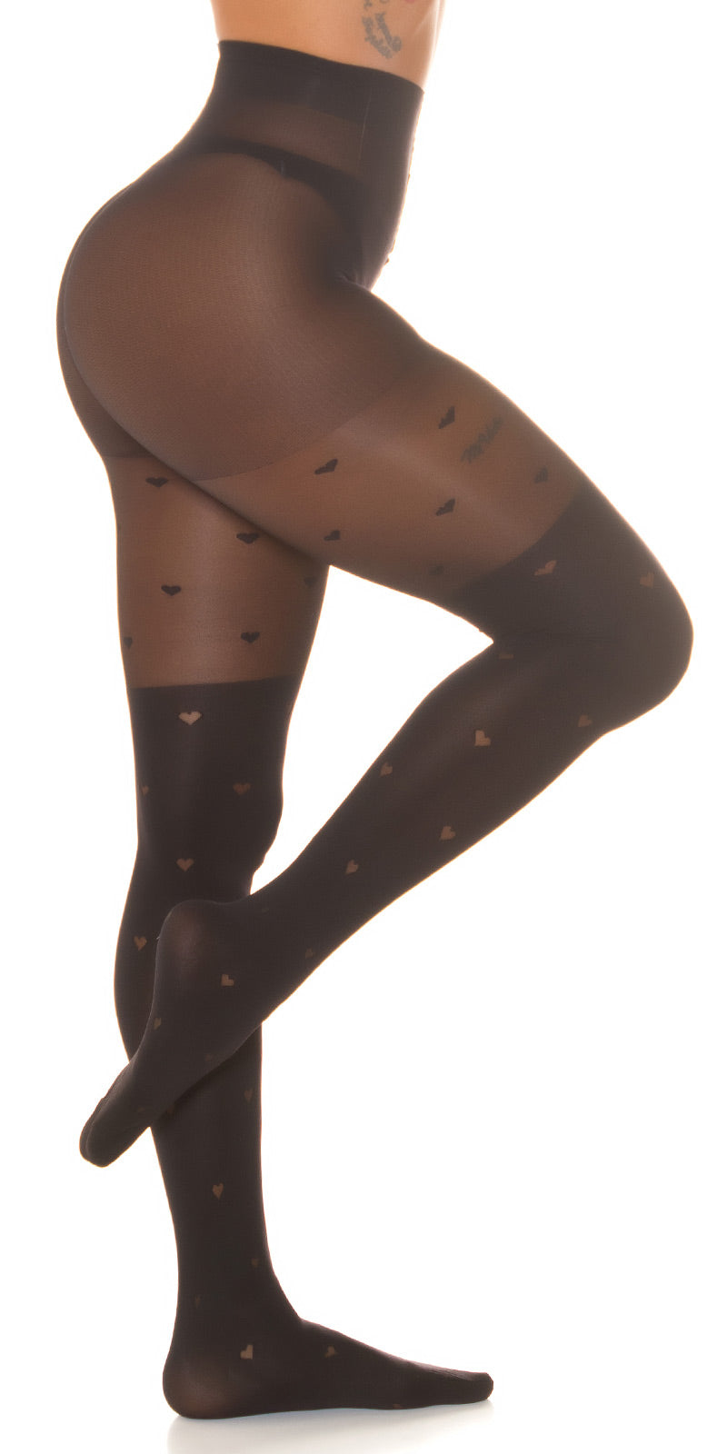 Seksowne rajstopy "Hearts" w stylu overknee