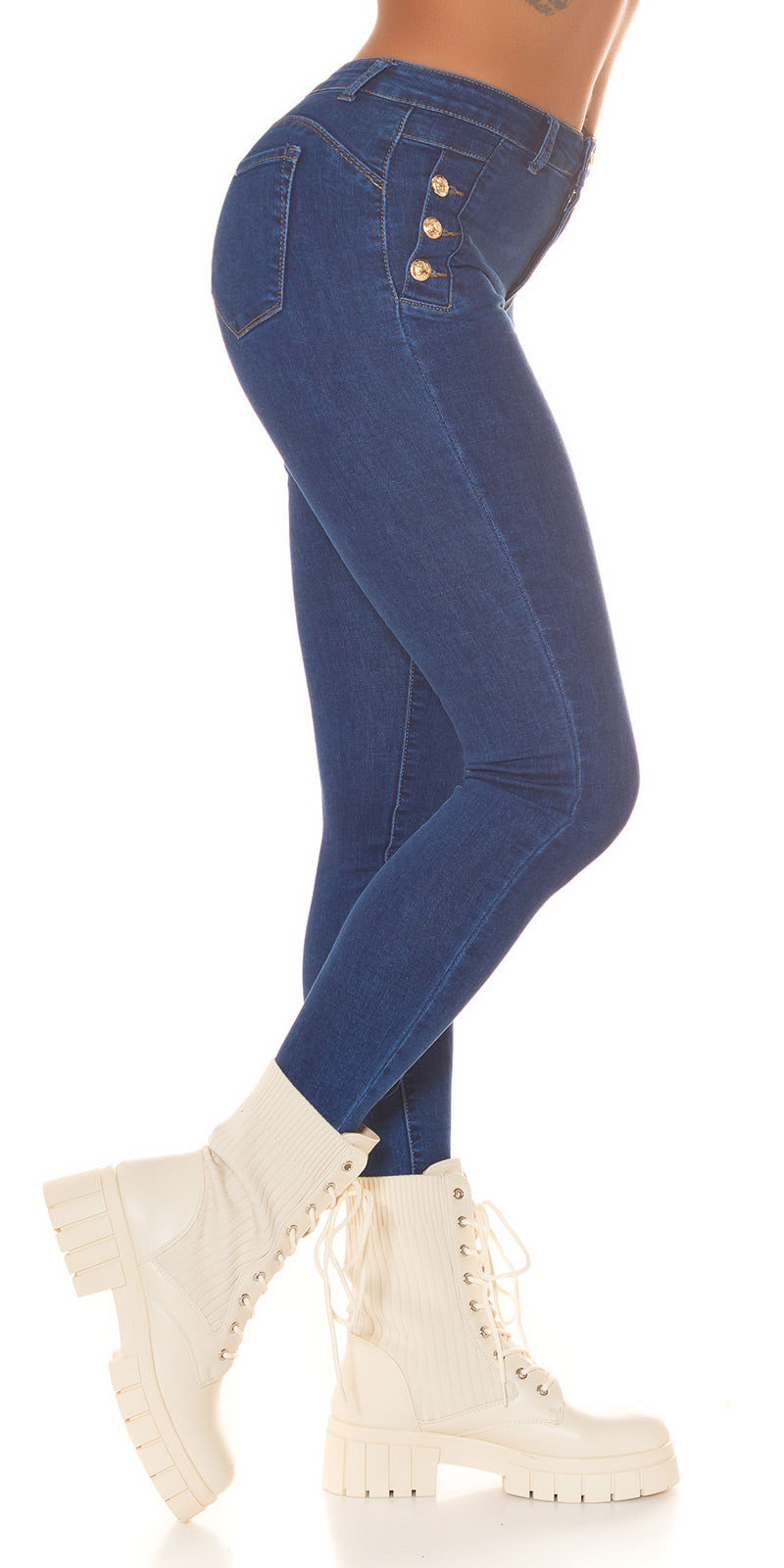 Modne buty za kostkę Musthave Biker Look prążkowane