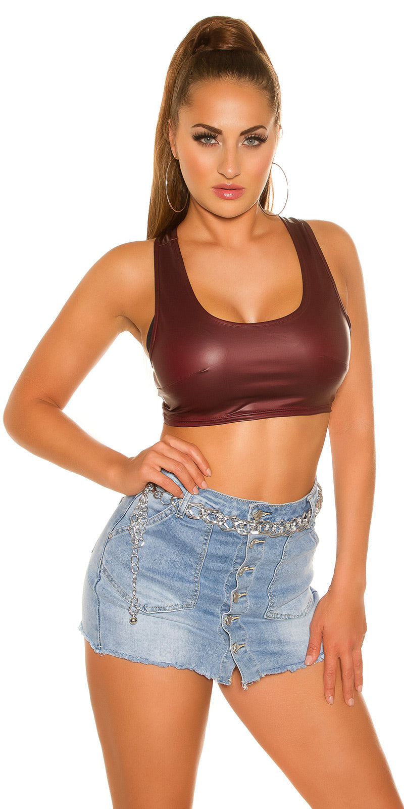 Sexy Crop Top Leatherlook