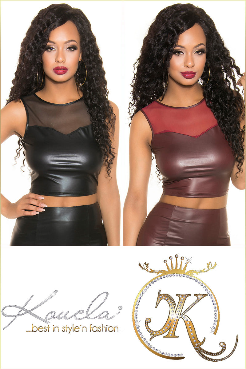 Seksowny top z siateczką Wetlook Tank Crop Top