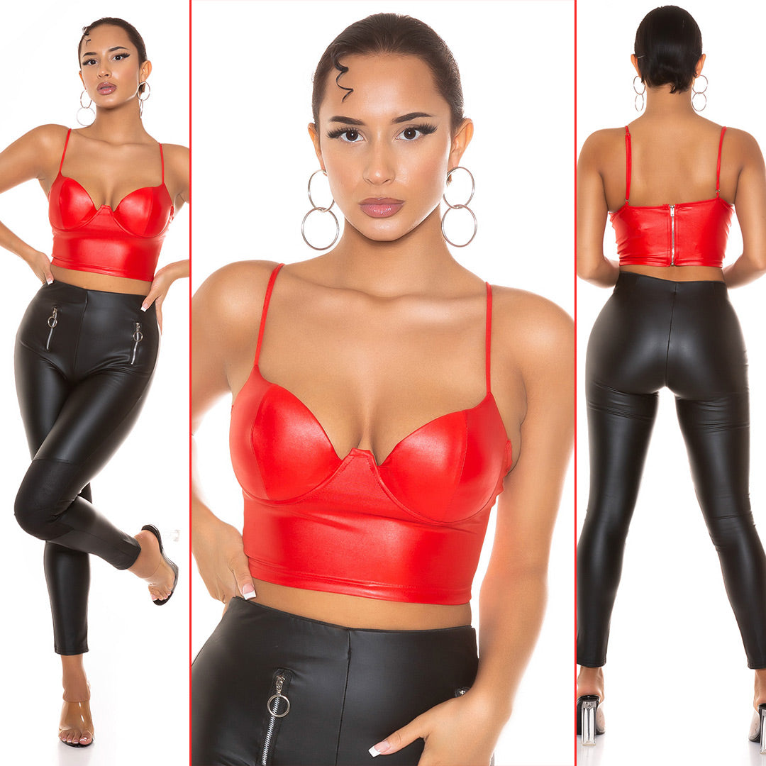 Sexy Wetlook Bustier / Cropped Top