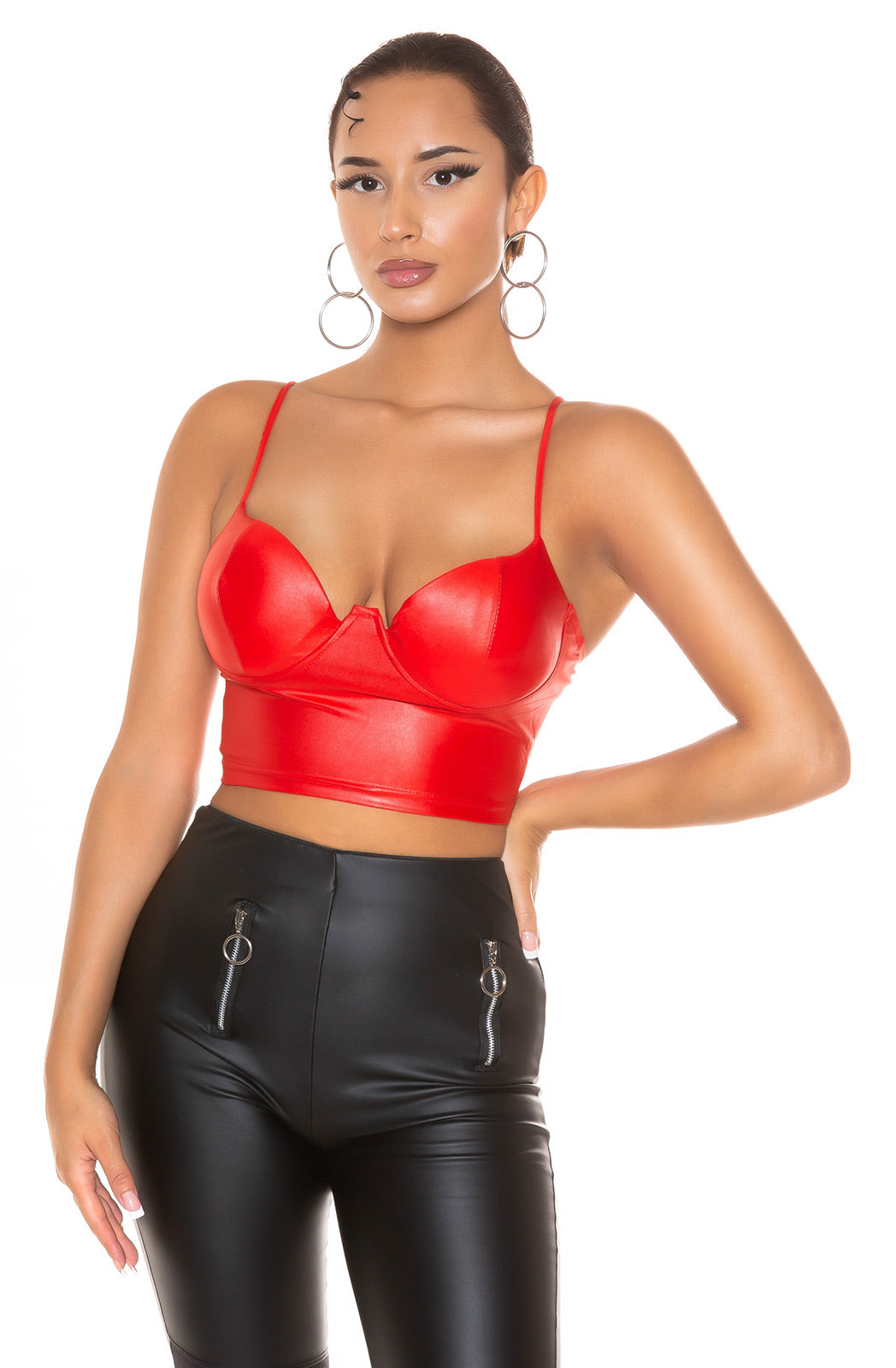 Sexy Wetlook Bustier / Cropped Top