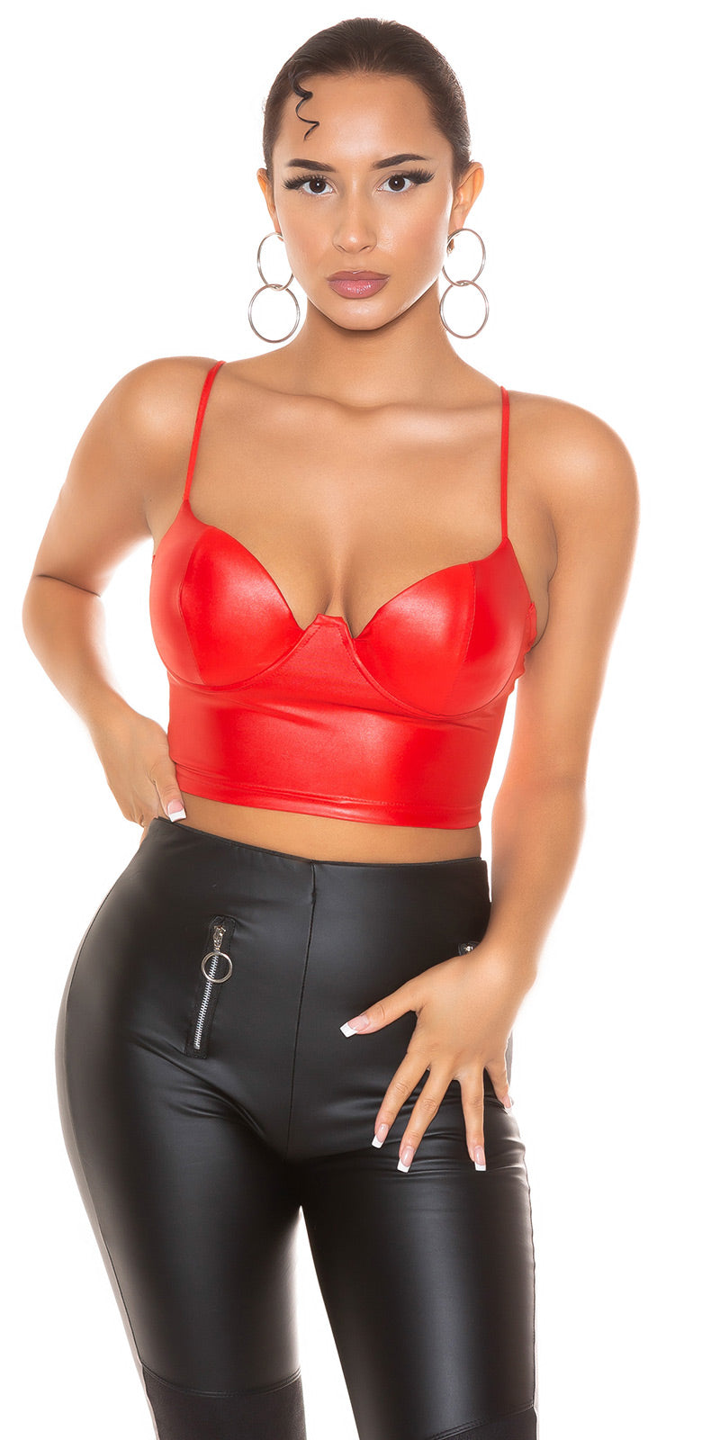 Sexy Wetlook Bustier / Cropped Top