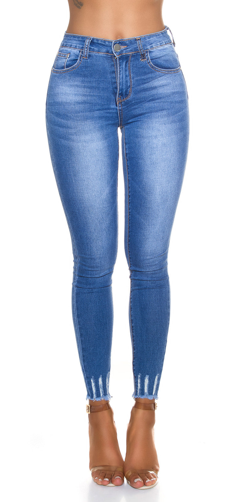 Seksowne klasyczne jeansy skinny z efektem push-up
